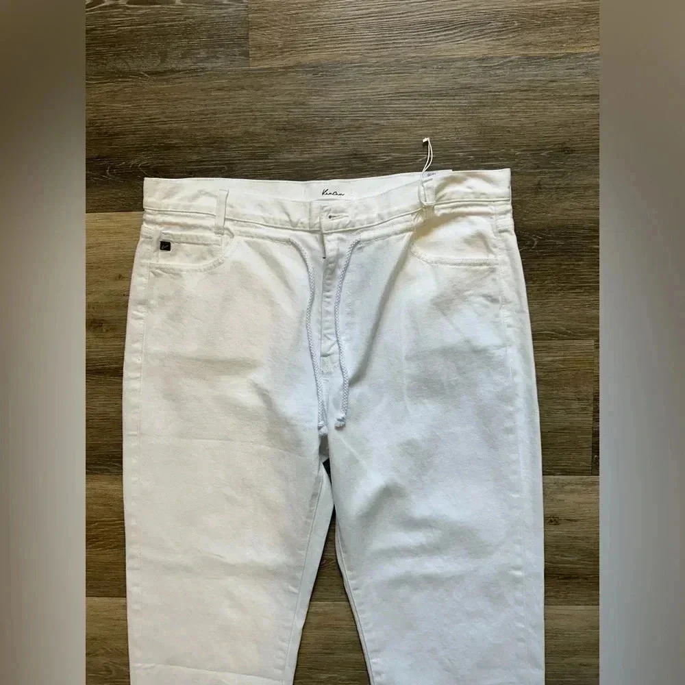 Kancan women’s Queens Ultra High Rise Slouch Fit White Drawstring Jeans size 30 - Picture 5 of 15